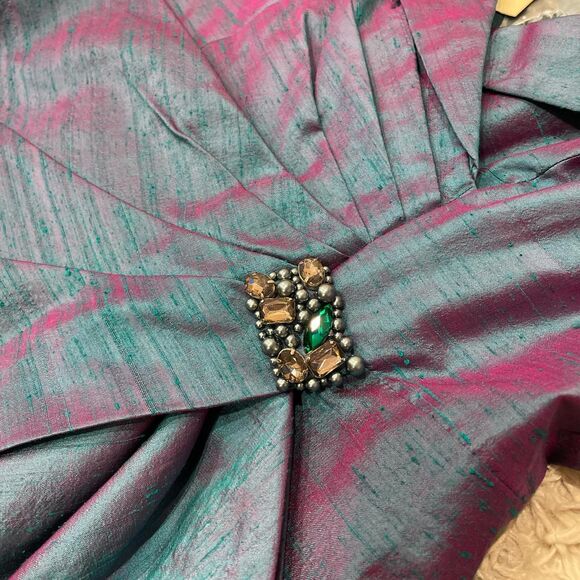 NWT Vintage 90s Kay Unger Iridescent Magenta Blue Evening Dress Size 10 - Picture 8 of 8